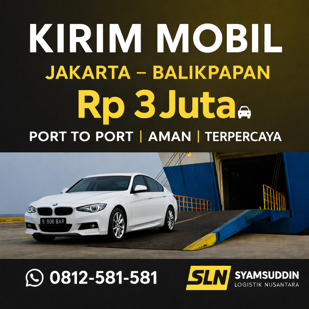 Jasa Kirim Mobil Jakarta – Balikpapan via Kapal Roro Rp3.000.000